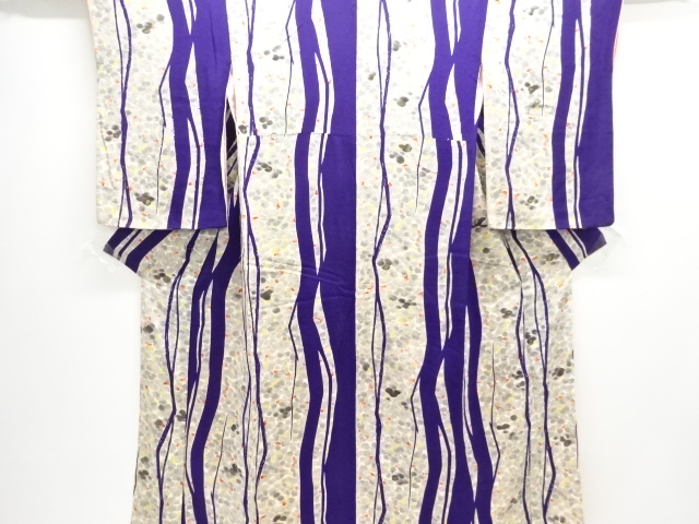 JAPANESE KIMONO / ANTIQUE KIMONO / TAISHO ROMAN STYLE / SILK / KINSHA / ABSTRACT PATTERN